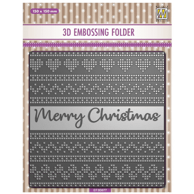 Nellie Snellen 3D Embossing Folder - Merry Christmas