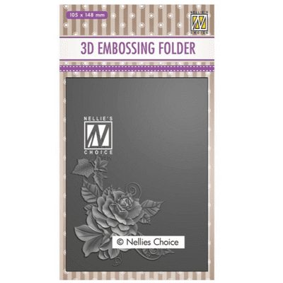 Nellie Snellen 3D Embossing Folder - Rose Corner 2