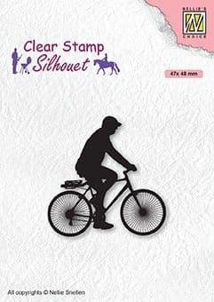 Nellie Snellen - Silhouette Clear Stamp - Cyclist