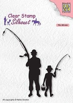 Nellie Snellen - Silhouette Clear Stamp - Fishermen
