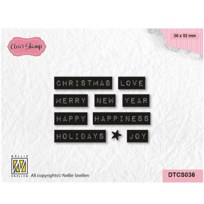Nellie Snellen - Text Clear Stamp -  Christmas Love Typed