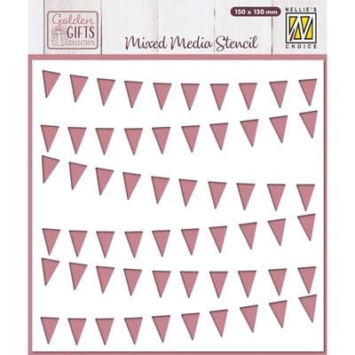 Nellies Choice Mixed Media Stencils - Golden Gifts Banners