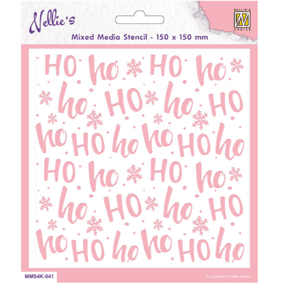 Nellies Choice Mixed Media Stencils - Ho Ho Ho