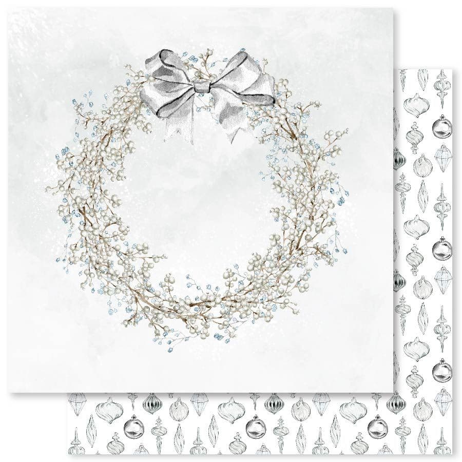 Paper rose 12x12 paper silver bells 1 b
