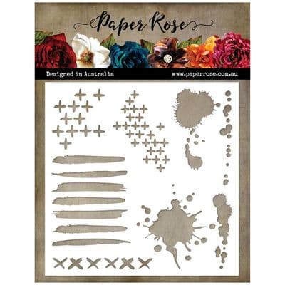 Paper Rose 6x6 Stencil - Art Love Mark Maker 1