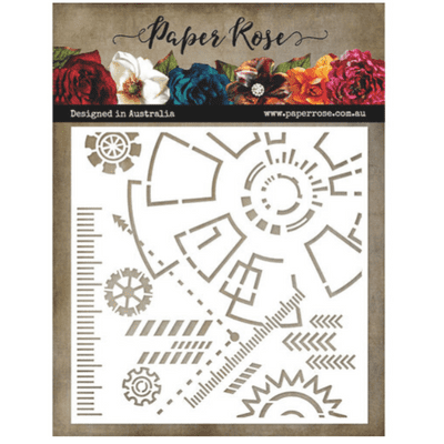 Paper Rose 6x6 Stencil - Industrial Elements