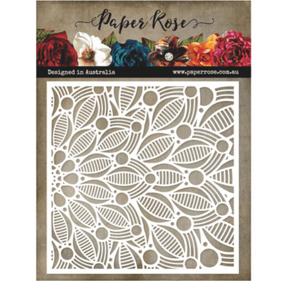 Paper Rose 6x6 Stencil - Leaf Burst