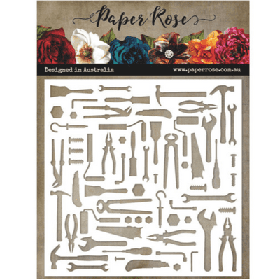 Paper Rose 6x6 Stencil - Lots of Tools