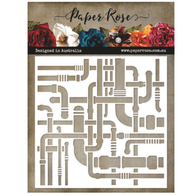 Paper Rose 6x6 Stencil - Pipes