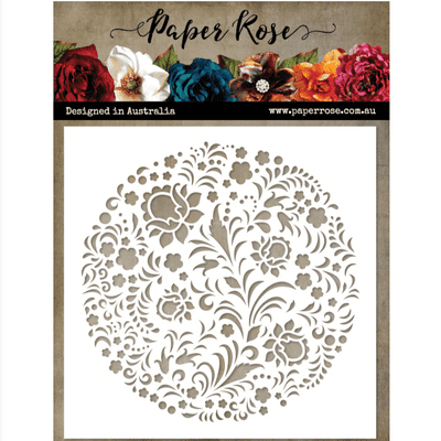 Paper Rose 6x6 Stencil - Scandi Circle