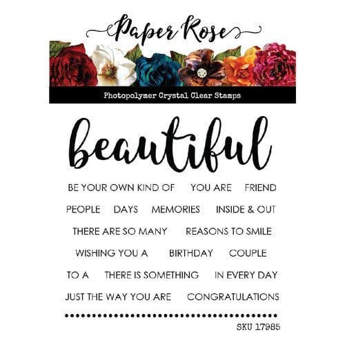 Paper Rose Stamp Set - Beautiful Words