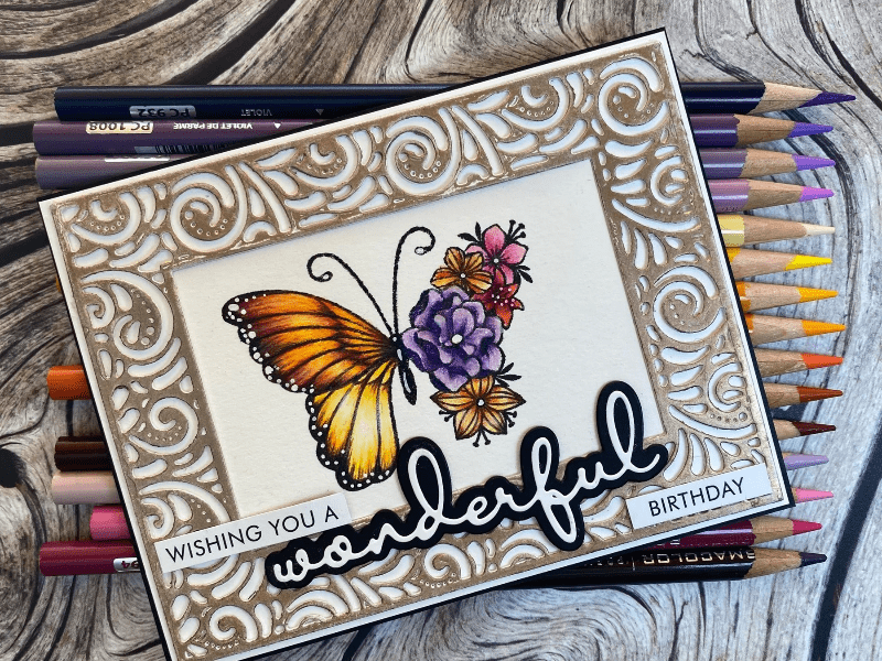 Paper Rose Stamp Set - Georgia Floral Butterfly