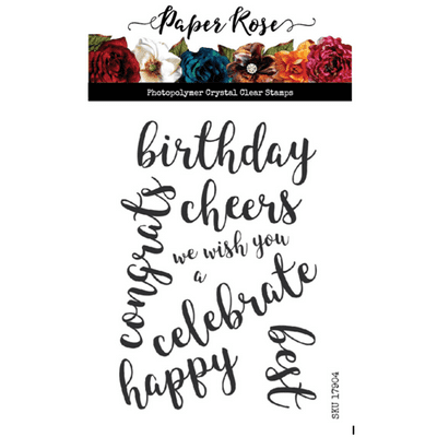 Paper Rose Stamp Set - Sentiments 2