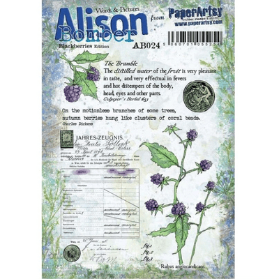 PaperArtsy Alison Bomber 24: Blackberries Mounted Rubber Stamp Set - AB024 was EAB24