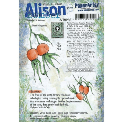 PaperArtsy Alison Bomber 26: Rosehips Edition - AB026 was EAB26 Mounted Rubber Stamp