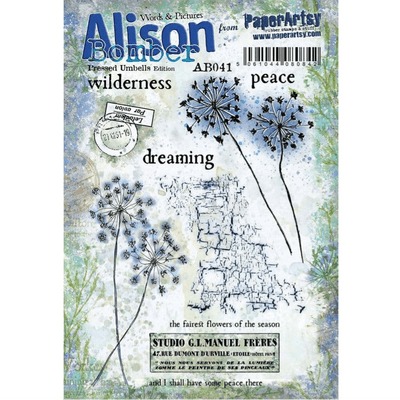 PaperArtsy Alison Bomber 41: Pressed Umbels Edition - AB041 was EAB41 Mounted Rubber Stamp