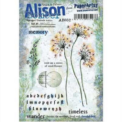 PaperArtsy Alison Bomber 52: Twisted Umbels Edition - AB052 was EAB52 Mounted Rubber Stamp