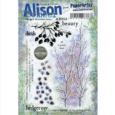 PaperArtsy Alison Bomber 54: Twisted Branches Edition - AB054 was EAB54 Mounted Rubber Stamp