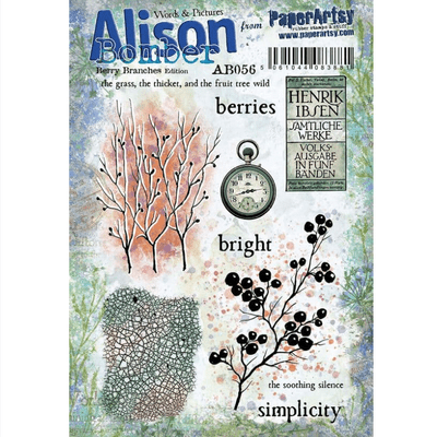 PaperArtsy Alison Bomber 56: Berry Branches Edition - AB056 was EAB56 Mounted Rubber Stamp