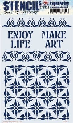 PaperArtsy E³ Stencil Large - Scrapcosy 317 - PS317