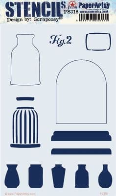 PaperArtsy E³ Stencil Large - Scrapcosy 318 - PS318