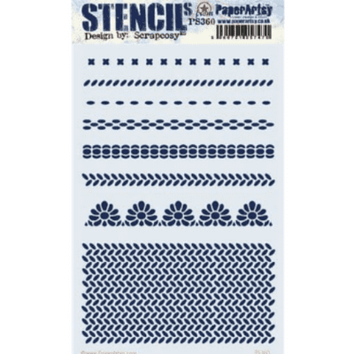 PaperArtsy E³ Stencil Large - Scrapcosy 360 - PS360