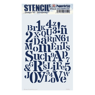 PaperArtsy E³ Stencil Large - Scrapcosy 436 - PS436