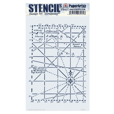 PaperArtsy E³ Stencil Large - Scrapcosy 437 - PS437