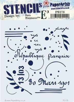 PaperArtsy E³ Stencil - Sara Naumann {ESN} 178 - PS178