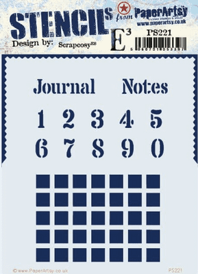 PaperArtsy E³ Stencil - Scrapcosy 221 - PS221