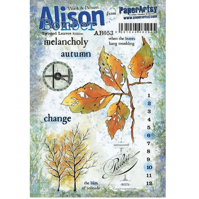 PaperArtsy Eclectica Alison Bomber 53: Twisted Leaves Edition - AB053 was EAB53 Mounted Rubber Stamp