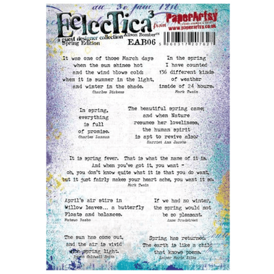 PaperArtsy Eclectica E³ Alison Bomber 06: Spring Edition: Mounted Rubber Stamp Set - EAB06