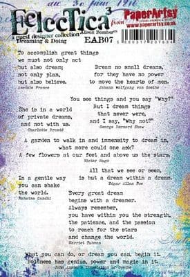 PaperArtsy Eclectica E³ Alison Bomber 07: Dreaming and Doing: Mounted Rubber Stamp Set - EAB07