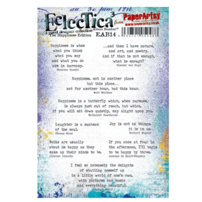 PaperArtsy Eclectica E³ Alison Bomber 14: The Happiness Edition: Mounted Rubber Stamp Set - EAB14