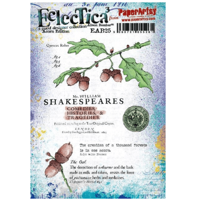 PaperArtsy Eclectica E³ Alison Bomber 25: Acorns Mounted Rubber Stamp Set - EAB25