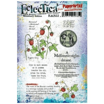 PaperArtsy Eclectica E³ Alison Bomber 33: Strawberry - EAB33 Mounted Rubber Stamp Set