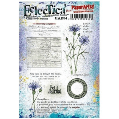 PaperArtsy Eclectica E³ Alison Bomber 34: Cornflower - EAB34 Mounted Rubber Stamp Set