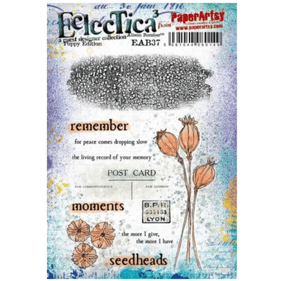 PaperArtsy Eclectica E³ Alison Bomber 37: Poppy Edition - EAB37 Mounted Rubber Stamp Set
