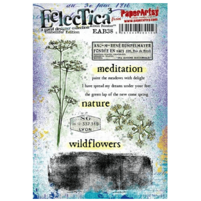 PaperArtsy Eclectica E³ Alison Bomber 38: Umbellifer Edition - EAB38 Mounted Rubber Stamp