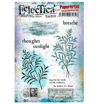 PaperArtsy Eclectica E³ Alison Bomber 39: Pressed Foliage Edition - EAB39 Mounted Rubber Stamp