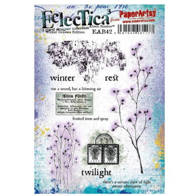 PaperArtsy Eclectica E³ Alison Bomber 42: Winter Grasses Edition - EAB42 Mounted Rubber Stamp