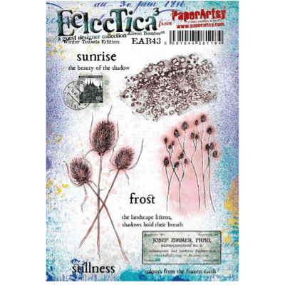 PaperArtsy Eclectica E³ Alison Bomber 43: Winter Teasels Edition - EAB43 Mounted Rubber Stamp