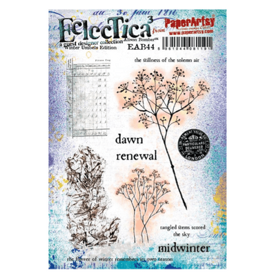 PaperArtsy Eclectica E³ Alison Bomber 44: Winter Umbels Edition - EAB44 Mounted Rubber Stamp