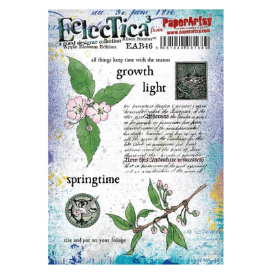 PaperArtsy Eclectica E³ Alison Bomber 46: Apple Blossom Edition - EAB46 Mounted Rubber Stamp