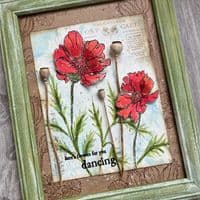 PaperArtsy Eclectica E³ Alison Bomber 48: Summer Poppies Edition - EAB48 Rubber Stamp