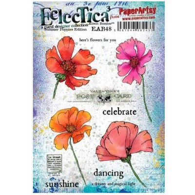 PaperArtsy Eclectica E³ Alison Bomber 48: Summer Poppies Edition - EAB48 Rubber Stamp