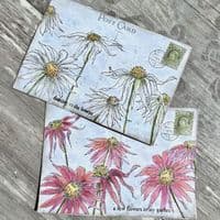 PaperArtsy Eclectica E³ Alison Bomber 49: Coneflowers Edition - EAB49 Mounted Rubber Stamp