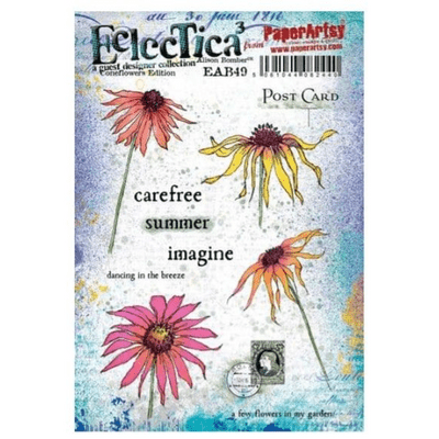PaperArtsy Eclectica E³ Alison Bomber 49: Coneflowers Edition - EAB49 Mounted Rubber Stamp