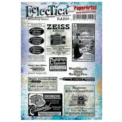 PaperArtsy Eclectica E³ Alison Bomber 50: Advertising Edition - EAB50 Mounted Rubber Stamp