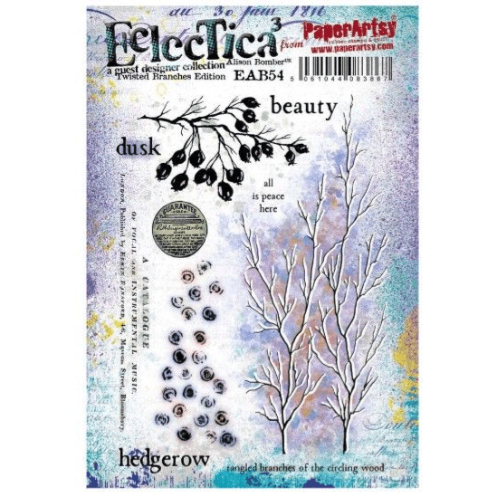 PaperArtsy Eclectica E³ Alison Bomber 54: Twisted Branches Edition - EAB54 Mounted Rubber Stamp